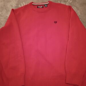 Chaps Vibrant Red Crewneck Sweater for Men